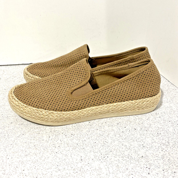 Esprit Nadine Espadrille Flats US 7.5M Tan Faux Suede Textile Uppers Casual Shoe - Picture 4 of 11